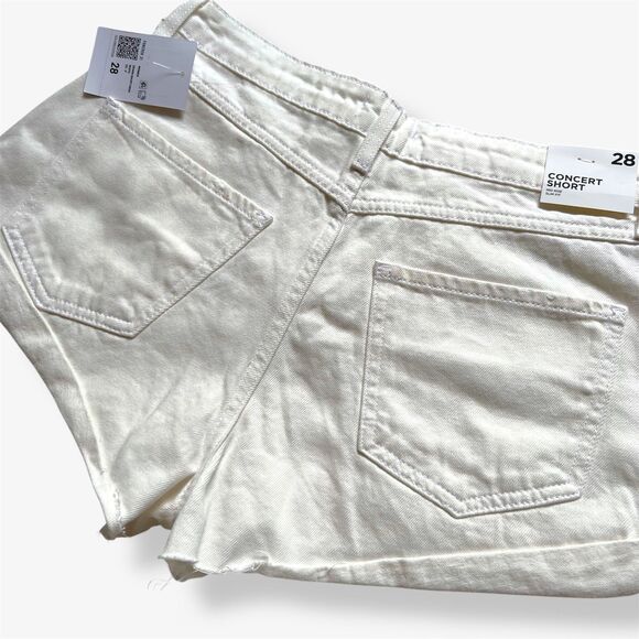 Forever 21 NWT White Concert Shorts Mid-Rise Slim Fit Cotton women's Size W28 - Picture 4 of 10